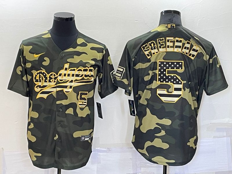 Men Los Angeles Dodgers 5 Freeman National flag Camo Nike 2022 MLB Jersey